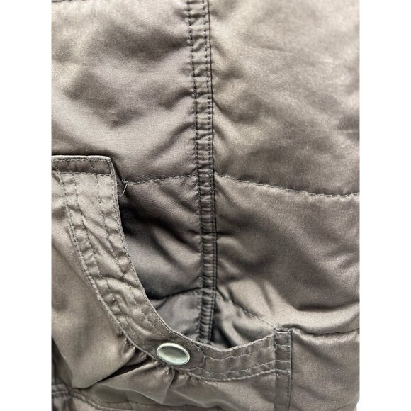 Vanity Puffer Vest Womens Medium Faux Fur Lined Brwn Cozy Winter Layer Y2K Style - Picture 7 of 11